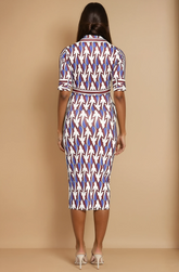 GG4133 Button Down Short Sleeve Midi Dress